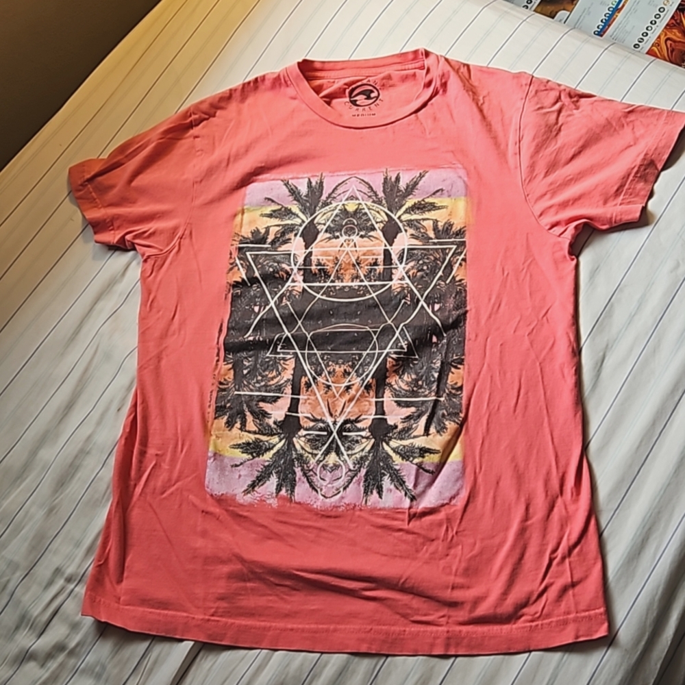 Salmon color vibrant streetwear graphic teeshirt